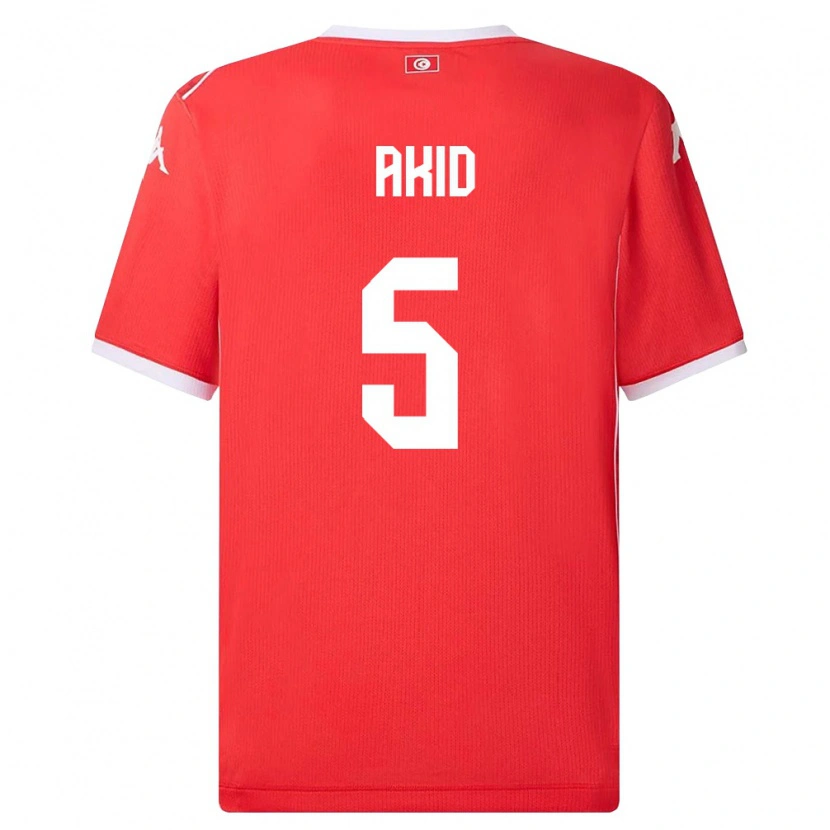 Danxen Barn Tunisien Abdessalem Akid #5 Röd Vit Hemmatröja Matchtröjor 26-28 Tröjor T-Tröja