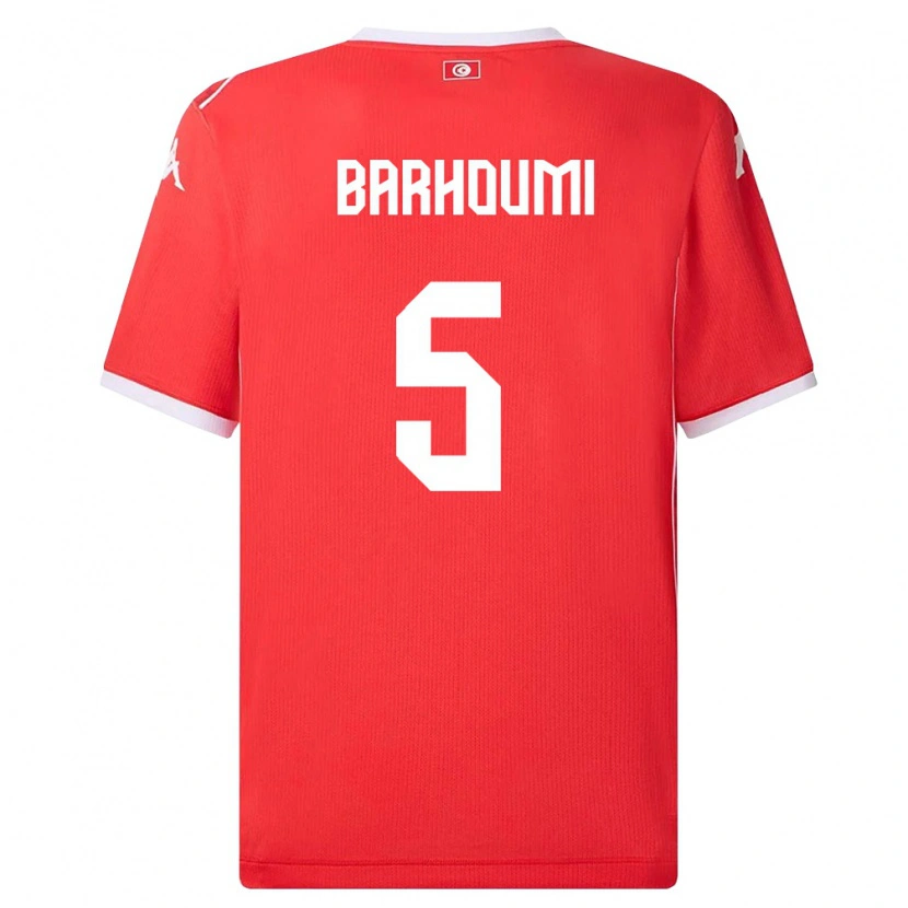 Danxen Barn Tunisien Jasmina Barhoumi #5 Röd Vit Hemmatröja Matchtröjor 26-28 Tröjor T-Tröja