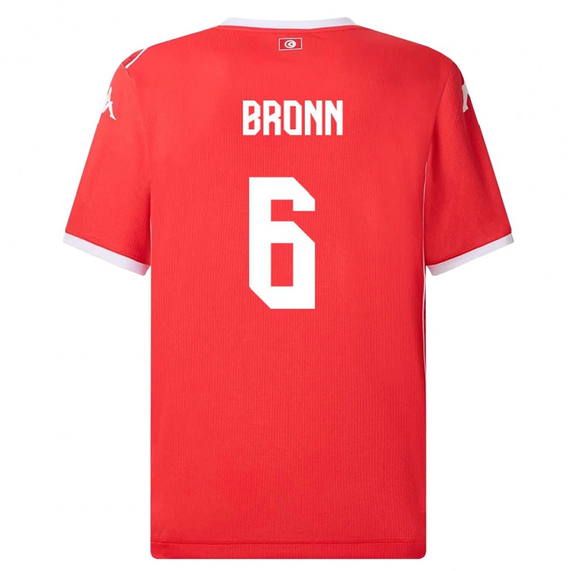 Danxen Barn Tunisien Dylan Bronn #6 Röd Vit Hemmatröja Matchtröjor 26-28 Tröjor T-Tröja