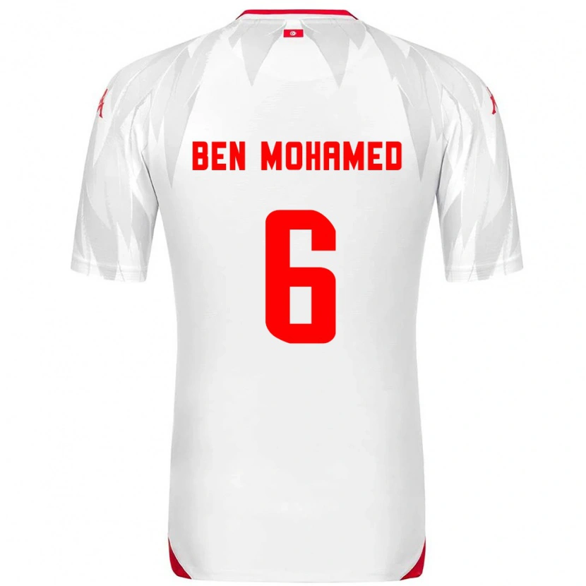 Danxen Barn Tunisien Amir Ben Mohamed #6 Vit Röd Hemmatröja Matchtröjor 26-28 Tröjor T-Tröja