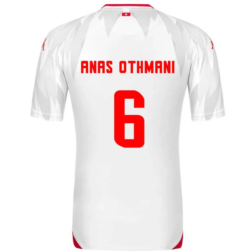 Danxen Barn Tunisien Mohamed Anas Othmani #6 Vit Röd Hemmatröja Matchtröjor 26-28 Tröjor T-Tröja