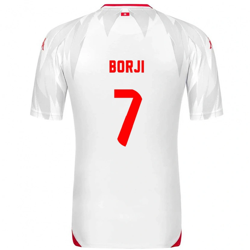 Danxen Barn Tunisien Adem Borji #7 Vit Röd Hemmatröja Matchtröjor 26-28 Tröjor T-Tröja