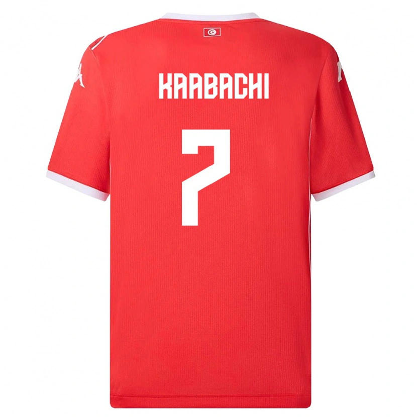 Danxen Barn Tunisien Ella Kaabachi #7 Röd Vit Hemmatröja Matchtröjor 26-28 Tröjor T-Tröja