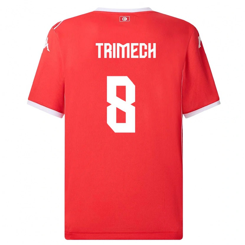 Danxen Barn Tunisien Anas Trimech #8 Röd Vit Hemmatröja Matchtröjor 26-28 Tröjor T-Tröja