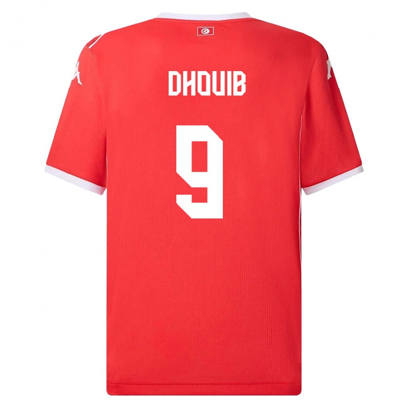 Danxen Barn Tunisien Walid Dhouib #9 Röd Vit Hemmatröja Matchtröjor 26-28 Tröjor T-Tröja