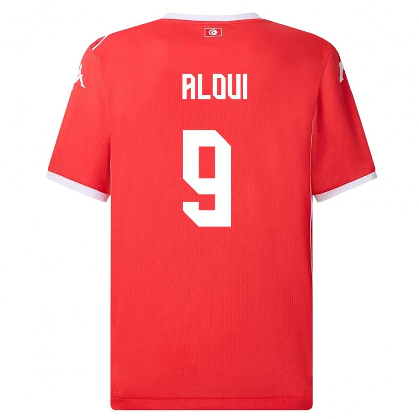 Danxen Barn Tunisien Islem Aloui #9 Röd Vit Hemmatröja Matchtröjor 26-28 Tröjor T-Tröja