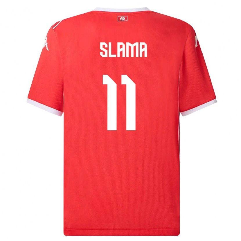 Danxen Barn Tunisien Wassim Slama #11 Röd Vit Hemmatröja Matchtröjor 26-28 Tröjor T-Tröja