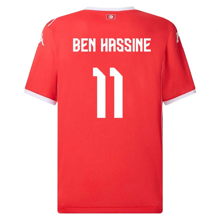 Danxen Barn Tunisien Othmen Ben Hassine #11 Röd Vit Hemmatröja Matchtröjor 26-28 Tröjor T-Tröja