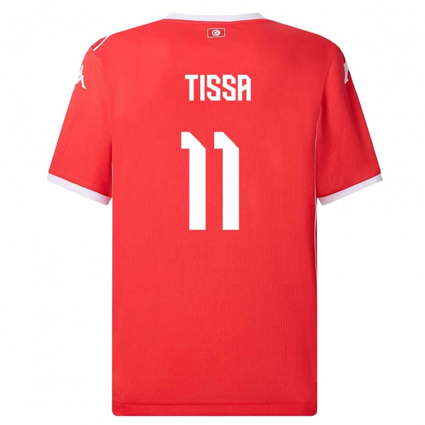 Danxen Barn Tunisien Wassim Tissa #11 Röd Vit Hemmatröja Matchtröjor 26-28 Tröjor T-Tröja