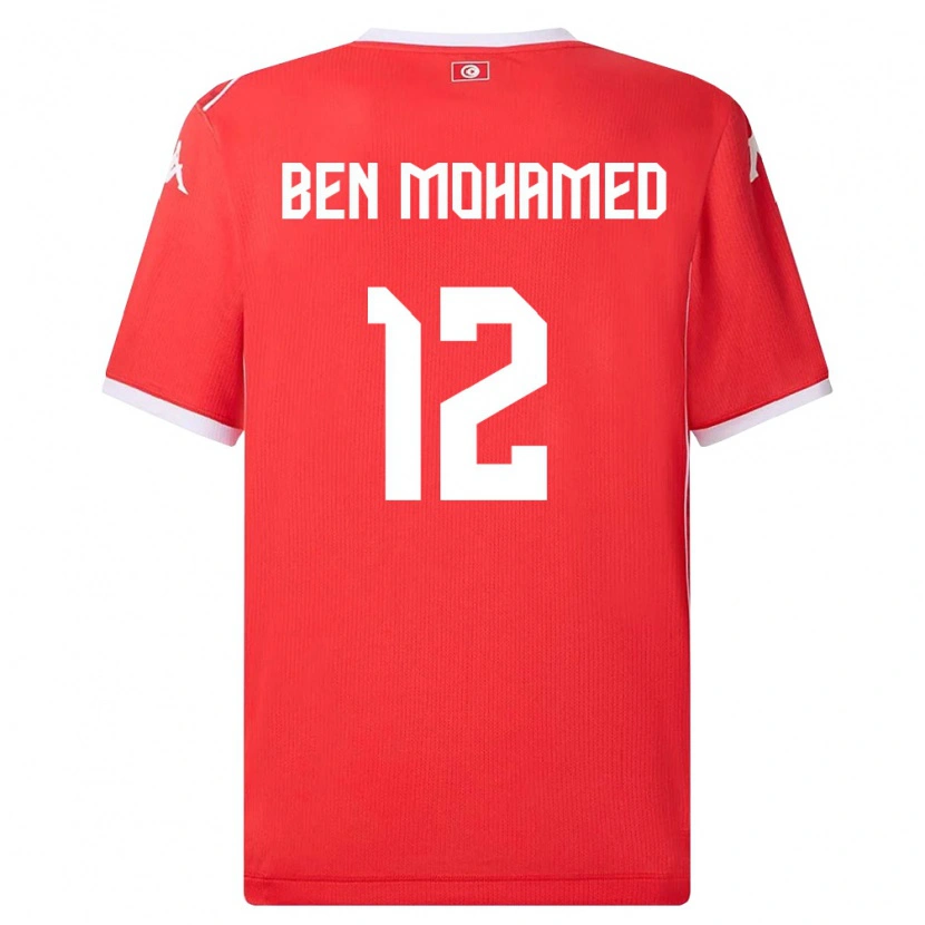 Danxen Barn Tunisien Ibtissem Ben Mohamed #12 Röd Vit Hemmatröja Matchtröjor 26-28 Tröjor T-Tröja