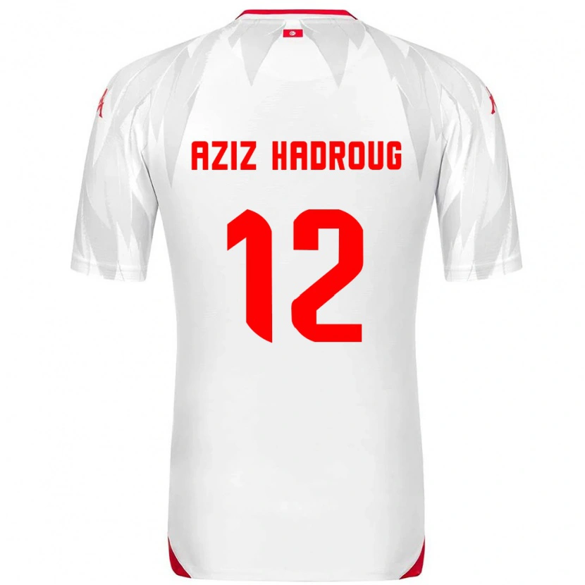 Danxen Barn Tunisien Mohamed Aziz Hadroug #12 Vit Röd Hemmatröja Matchtröjor 26-28 Tröjor T-Tröja