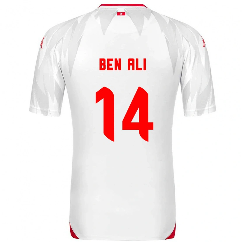 Danxen Barn Tunisien Mohamed Ben Ali #14 Vit Röd Hemmatröja Matchtröjor 26-28 Tröjor T-Tröja