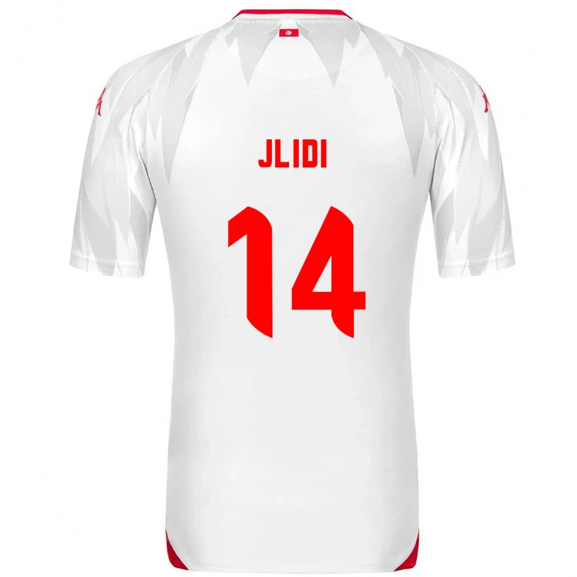 Danxen Barn Tunisien Yahia Jlidi #14 Vit Röd Hemmatröja Matchtröjor 26-28 Tröjor T-Tröja