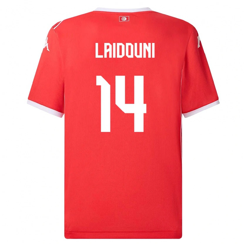 Danxen Barn Tunisien Aissa Laidouni #14 Röd Vit Hemmatröja Matchtröjor 26-28 Tröjor T-Tröja