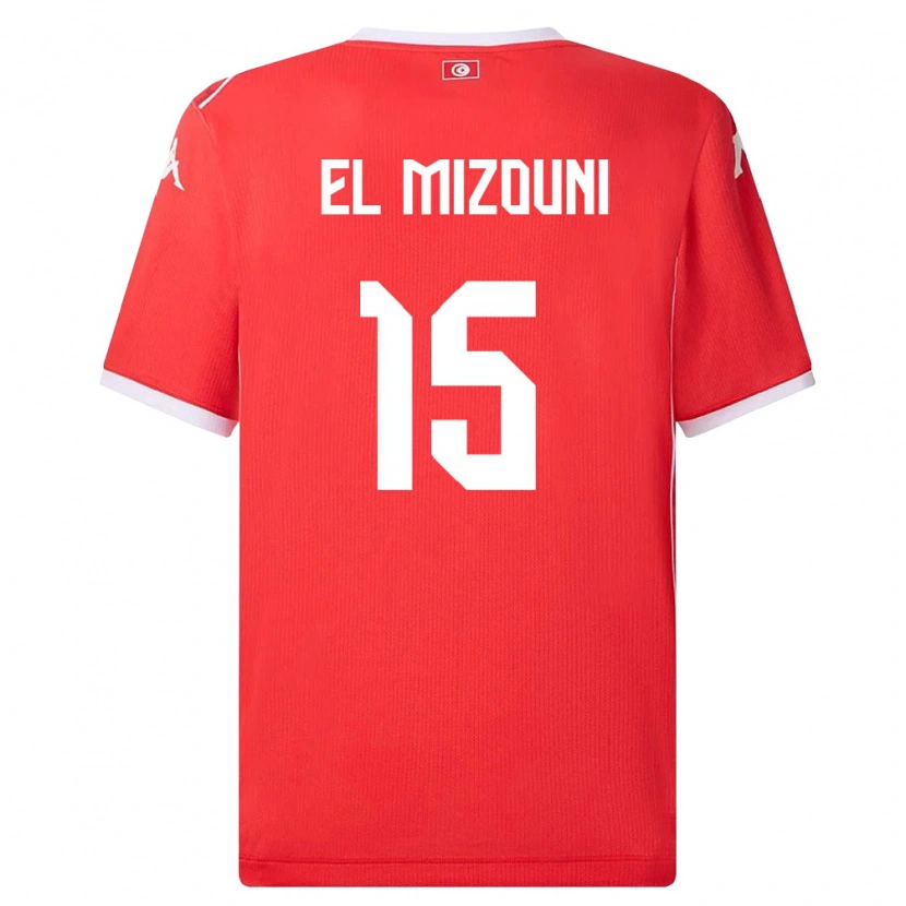 Danxen Barn Tunisien Idris El Mizouni #15 Röd Vit Hemmatröja Matchtröjor 26-28 Tröjor T-Tröja