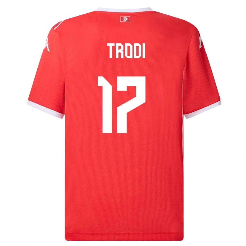 Danxen Barn Tunisien Imen Trodi #17 Röd Vit Hemmatröja Matchtröjor 26-28 Tröjor T-Tröja