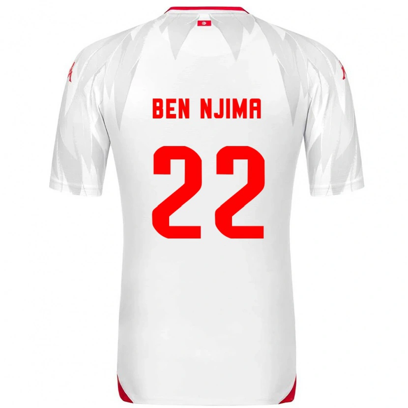 Danxen Barn Tunisien Firas Ben Njima #22 Vit Röd Hemmatröja Matchtröjor 26-28 Tröjor T-Tröja