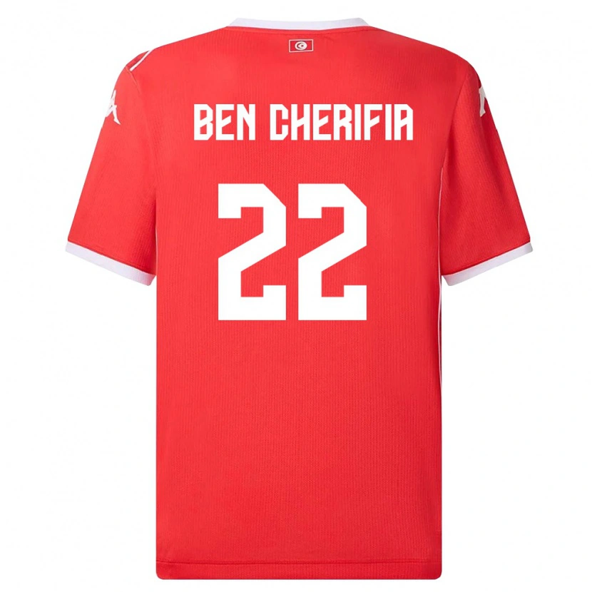 Danxen Barn Tunisien Moez Ben Cherifia #22 Röd Vit Hemmatröja Matchtröjor 26-28 Tröjor T-Tröja