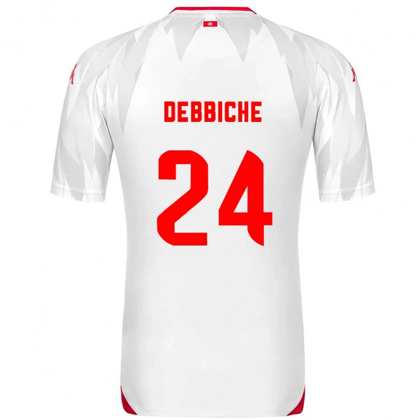 Danxen Barn Tunisien Wael Debbiche #24 Vit Röd Hemmatröja Matchtröjor 26-28 Tröjor T-Tröja