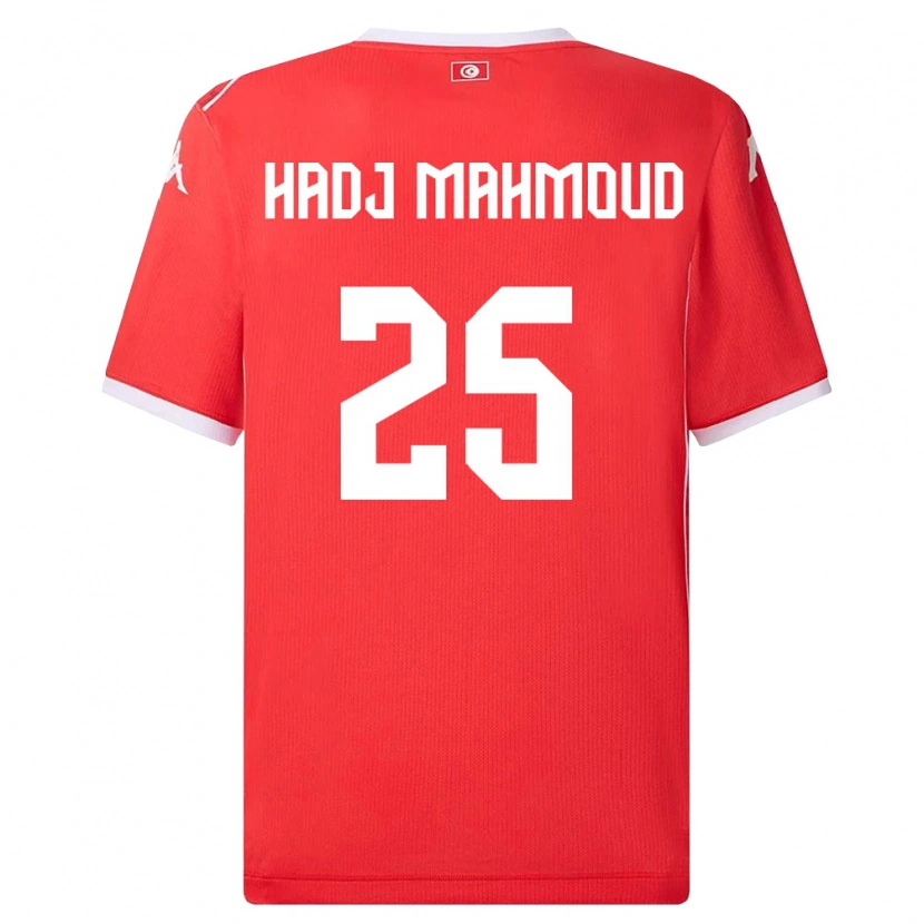 Danxen Barn Tunisien Mohamed Belhadj Mahmoud #25 Röd Vit Hemmatröja Matchtröjor 26-28 Tröjor T-Tröja