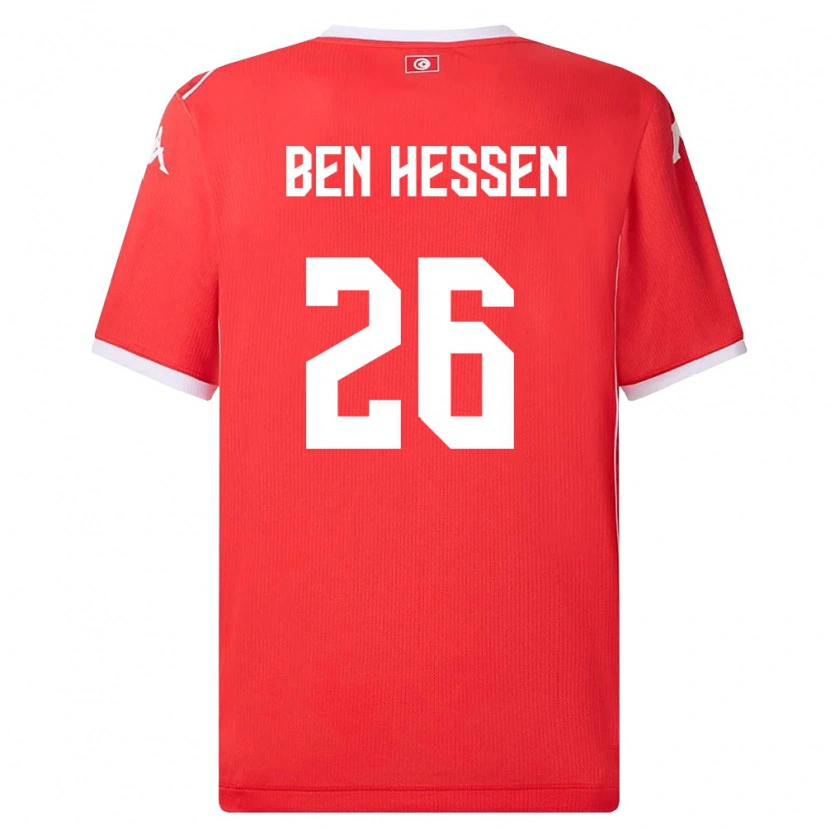 Danxen Barn Tunisien Sabri Ben Hessen #26 Röd Vit Hemmatröja Matchtröjor 26-28 Tröjor T-Tröja