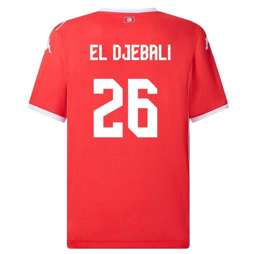 Danxen Barn Tunisien Chaim El Djebali #26 Röd Vit Hemmatröja Matchtröjor 26-28 Tröjor T-Tröja