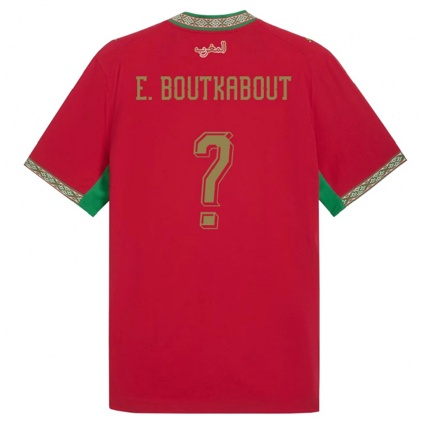 Danxen Barn Marocko Saïf-Eddine Boutkabout #0 Röd Grön Vit Hemmatröja Matchtröjor 26-28 Tröjor T-Tröja