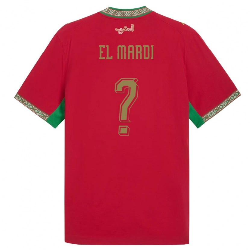 Danxen Barn Marocko Ziyad El Mardi #0 Röd Grön Vit Hemmatröja Matchtröjor 26-28 Tröjor T-Tröja
