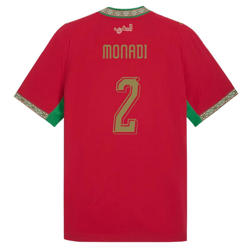 Danxen Barn Marocko Soulaiman Monadi #2 Röd Grön Vit Hemmatröja Matchtröjor 26-28 Tröjor T-Tröja