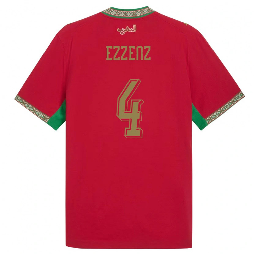 Danxen Barn Marocko Wadie Ezzenz #4 Röd Grön Vit Hemmatröja Matchtröjor 26-28 Tröjor T-Tröja