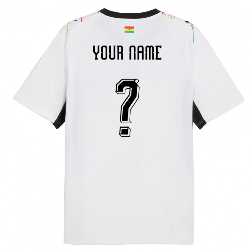 Danxen Barn Ghana Ditt Namn #0 Vit Svart Gul Hemmatröja Matchtröjor 26-28 Tröjor T-Tröja