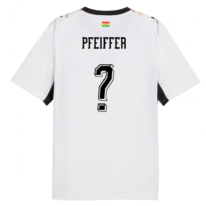 Danxen Barn Ghana Patric Pfeiffer #0 Vit Svart Gul Hemmatröja Matchtröjor 26-28 Tröjor T-Tröja