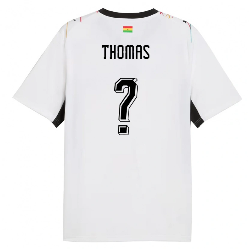 Danxen Barn Ghana Thomas Partey #0 Vit Svart Gul Hemmatröja Matchtröjor 26-28 Tröjor T-Tröja