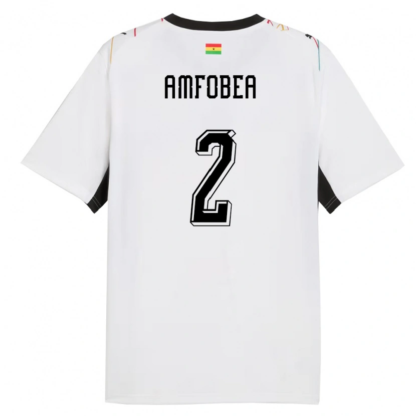 Danxen Barn Ghana Gladys Amfobea #2 Vit Svart Gul Hemmatröja Matchtröjor 26-28 Tröjor T-Tröja