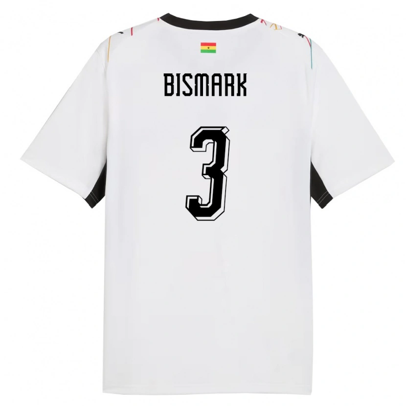 Danxen Barn Ghana Anim Bismark #3 Vit Svart Gul Hemmatröja Matchtröjor 26-28 Tröjor T-Tröja