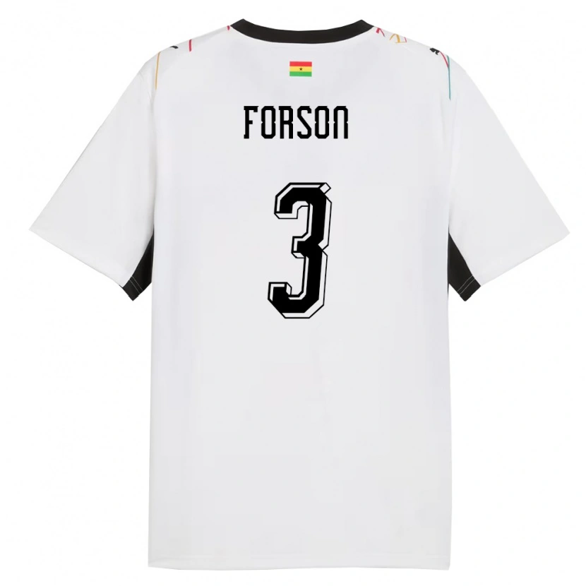 Danxen Barn Ghana Amankwah Forson #3 Vit Svart Gul Hemmatröja Matchtröjor 26-28 Tröjor T-Tröja