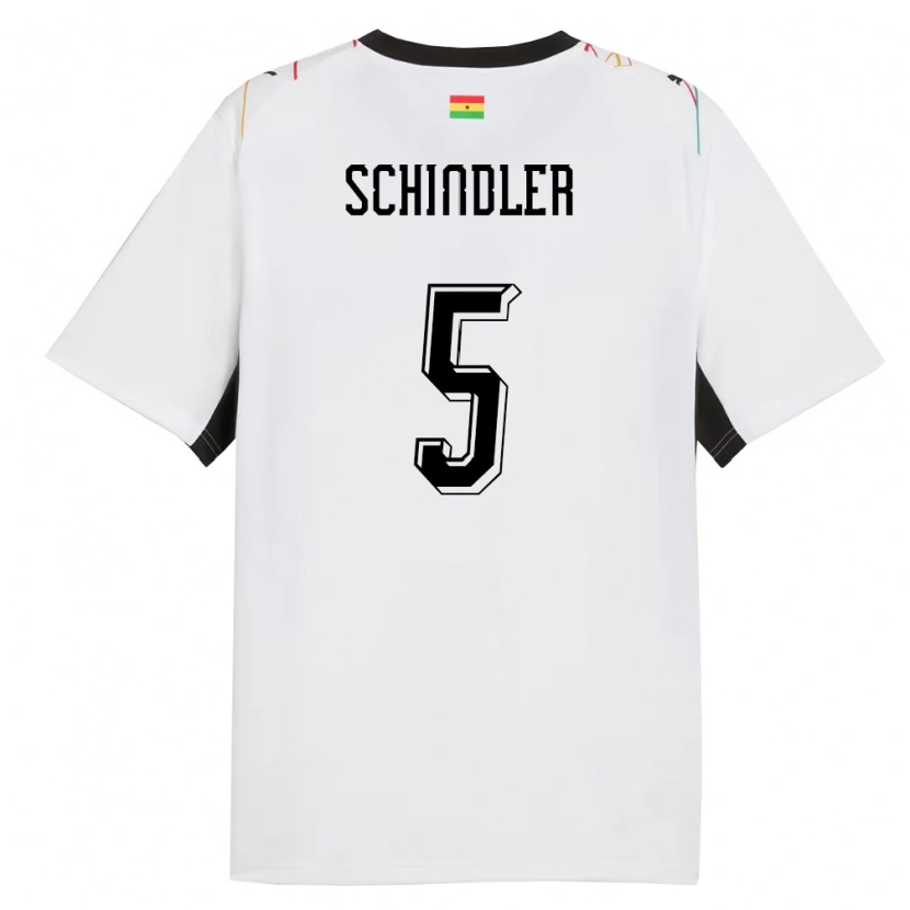 Danxen Barn Ghana Kingsley Schindler #5 Vit Svart Gul Hemmatröja Matchtröjor 26-28 Tröjor T-Tröja