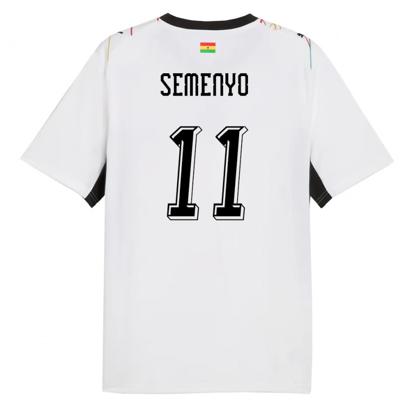 Danxen Barn Ghana Antoine Semenyo #11 Vit Svart Gul Hemmatröja Matchtröjor 26-28 Tröjor T-Tröja