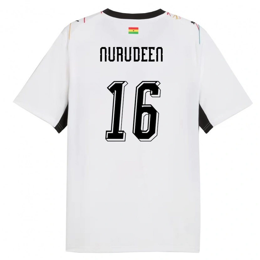 Danxen Barn Ghana Abdul Nurudeen #16 Vit Svart Gul Hemmatröja Matchtröjor 26-28 Tröjor T-Tröja