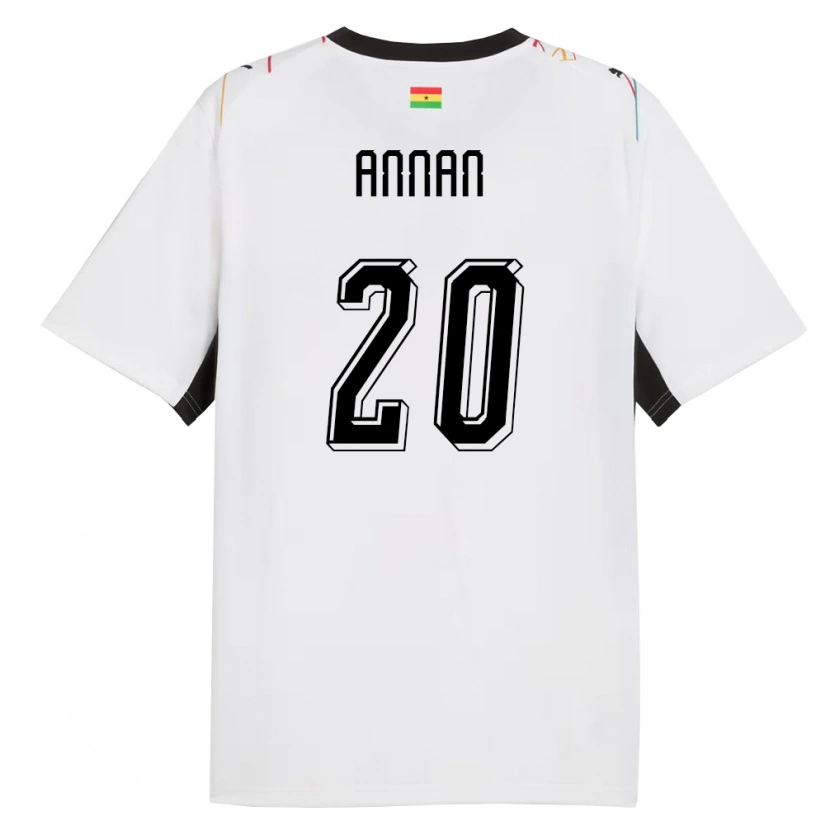Danxen Barn Ghana Ebenezer Annan #20 Vit Svart Gul Hemmatröja Matchtröjor 26-28 Tröjor T-Tröja