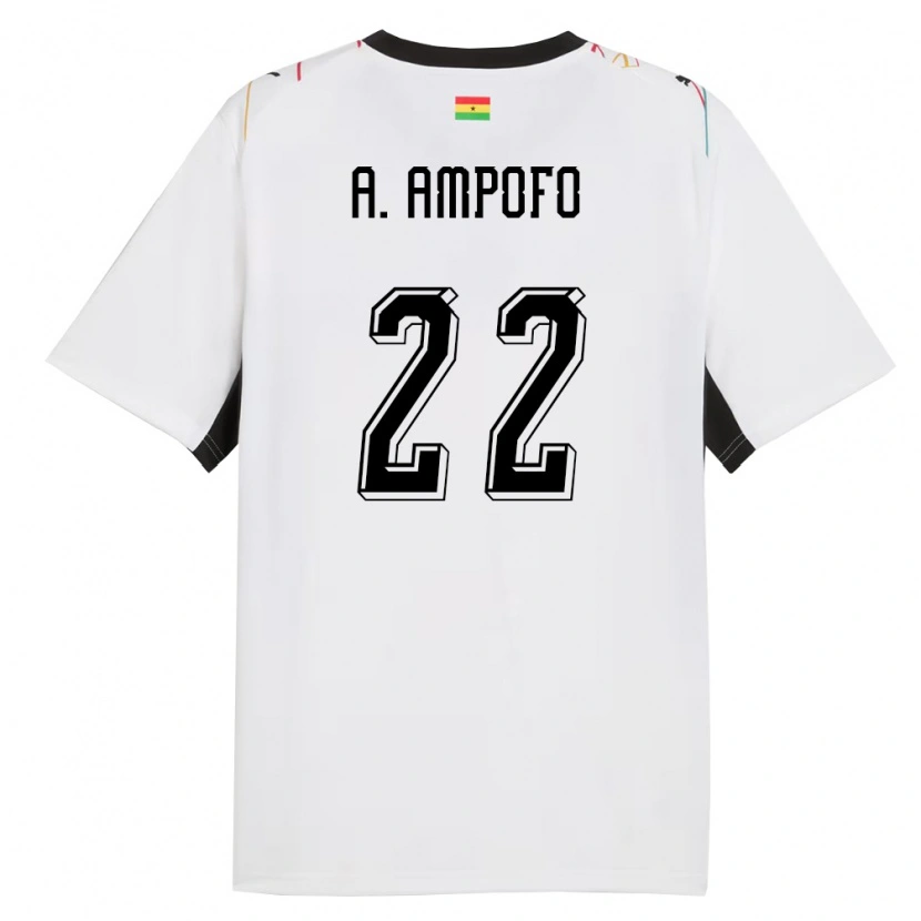 Danxen Barn Ghana Eugene Amankwah Ampofo #22 Vit Svart Gul Hemmatröja Matchtröjor 26-28 Tröjor T-Tröja
