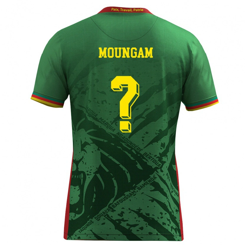 Danxen Barn Kamerun Emmanuel Moungam #0 Grön Gul Röd Hemmatröja Matchtröjor 26-28 Tröjor T-Tröja