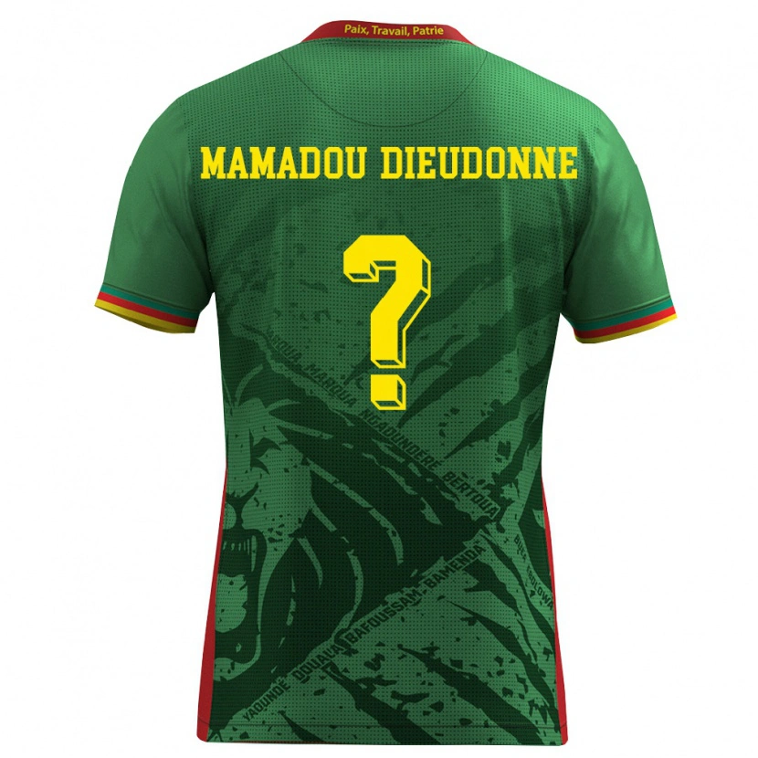 Danxen Barn Kamerun Malik Mamadou Dieudonne #0 Grön Gul Röd Hemmatröja Matchtröjor 26-28 Tröjor T-Tröja