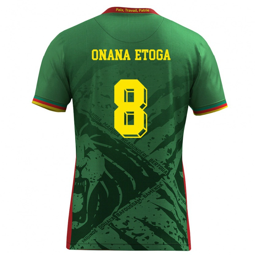 Danxen Barn Kamerun Loic Onana Etoga #8 Grön Gul Röd Hemmatröja Matchtröjor 26-28 Tröjor T-Tröja