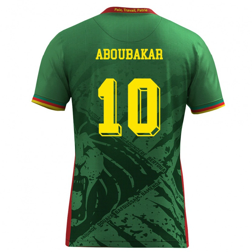 Danxen Barn Kamerun Vincent Aboubakar #10 Grön Gul Röd Hemmatröja Matchtröjor 26-28 Tröjor T-Tröja
