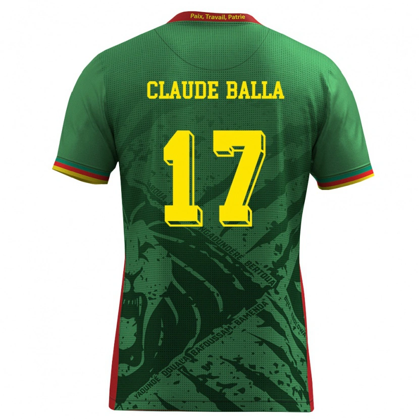 Danxen Barn Kamerun Henri Claude Balla #17 Grön Gul Röd Hemmatröja Matchtröjor 26-28 Tröjor T-Tröja