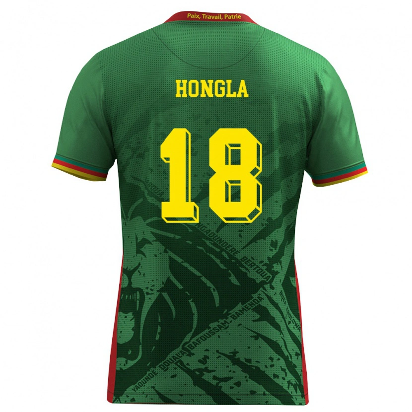 Danxen Barn Kamerun Martin Hongla #18 Grön Gul Röd Hemmatröja Matchtröjor 26-28 Tröjor T-Tröja