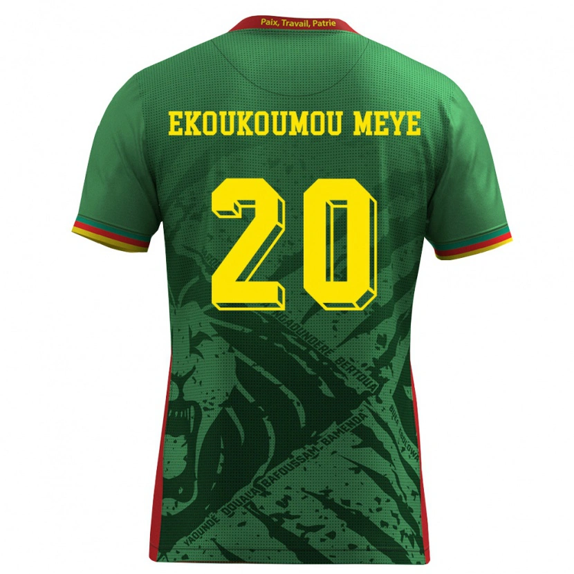 Danxen Barn Kamerun Ivan Donald Ekoukoumou Meye #20 Grön Gul Röd Hemmatröja Matchtröjor 26-28 Tröjor T-Tröja