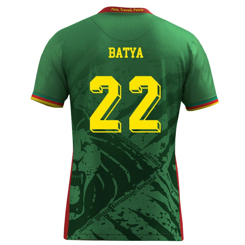 Danxen Barn Kamerun Michaela Batya #22 Grön Gul Röd Hemmatröja Matchtröjor 26-28 Tröjor T-Tröja