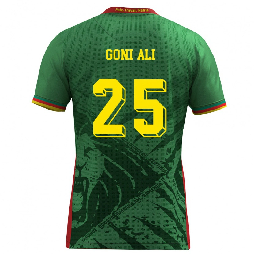 Danxen Barn Kamerun Goni Ali #25 Grön Gul Röd Hemmatröja Matchtröjor 26-28 Tröjor T-Tröja